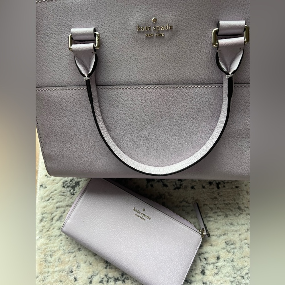 Kate Spade Dusty Mauve Leather Tote with Matching Wallet - Picture 3 of 12